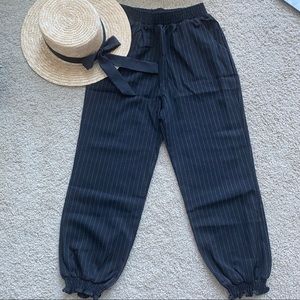 Black Jogger with White Stripe